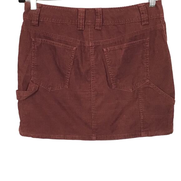 J CREW Cargo Carpenter Velvet Corduroy Mini Skirt Cinnamon Brick Burgundy Red 8 - Picture 3 of 6